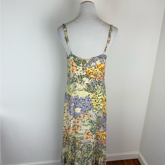 Rails Adalyn Floral Midi Dress Size M Green Yellow - Picture 6 of 9